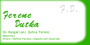 ferenc dutka business card